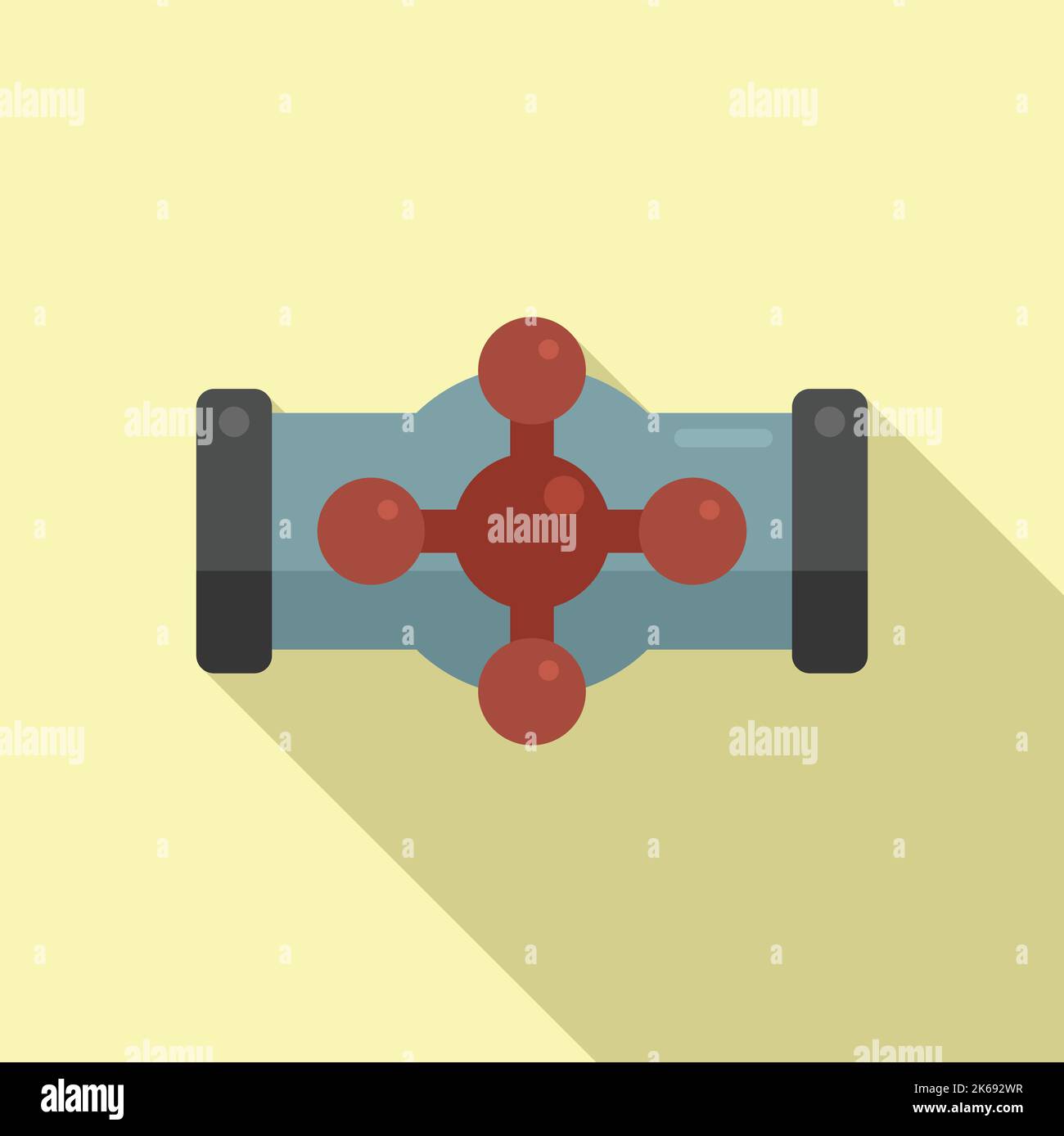 Pipe valve icon flat vector. Water tube. Steel drain Stock Vector Image ...