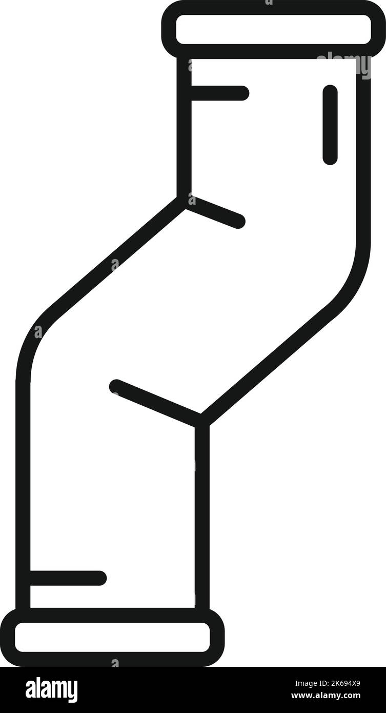 Water pipe icon outline vector. Metal tube. Gas system Stock Vector ...