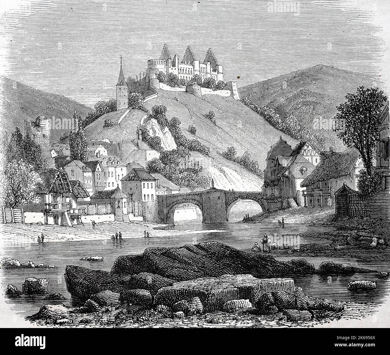 Digital improved reproduction, ruin of the castle vianden in luxembourg