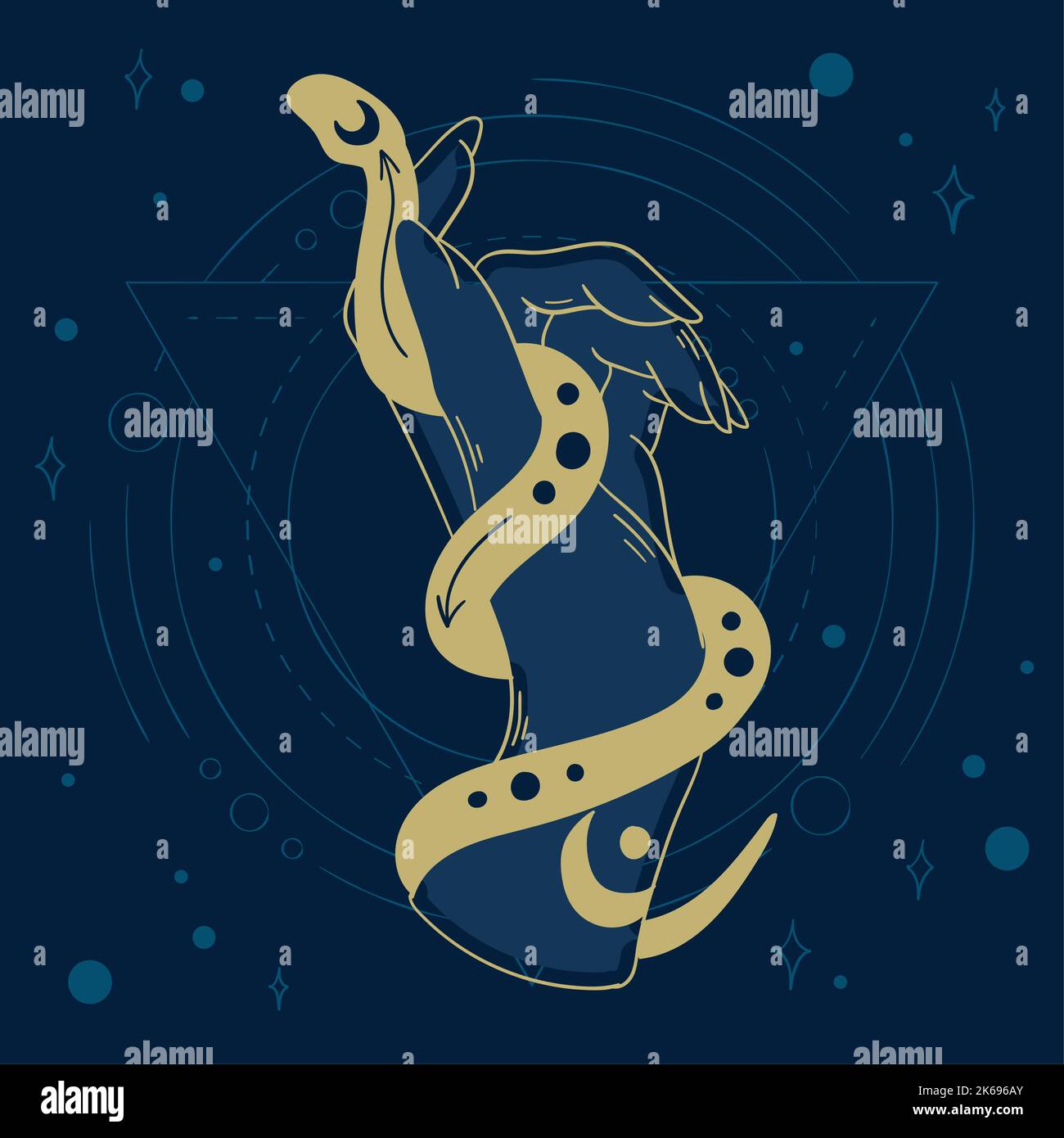 Hand holding a snake Esoterism icon Vector Stock Vector