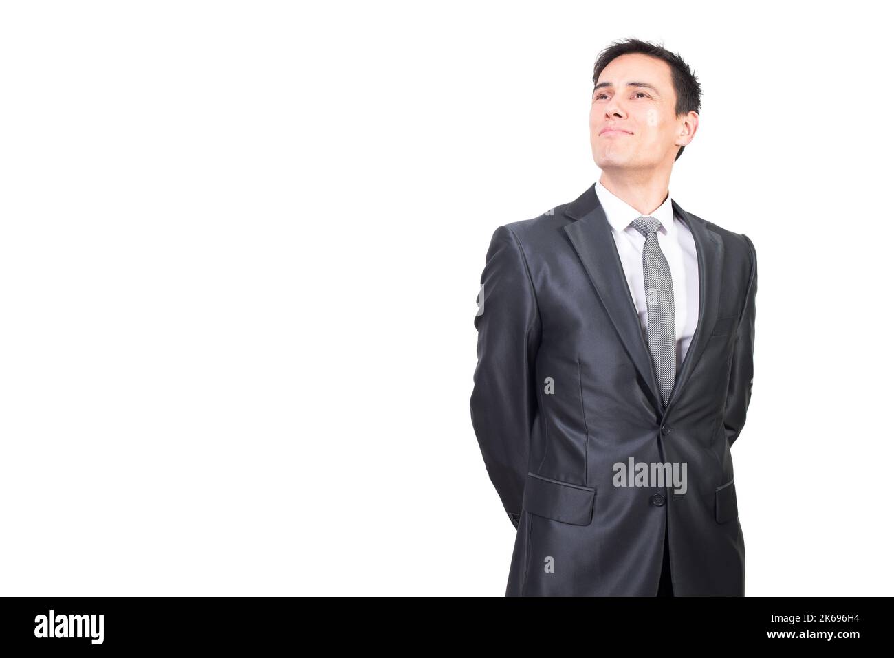 Optimistic man in formal wear in studio Stock Photo