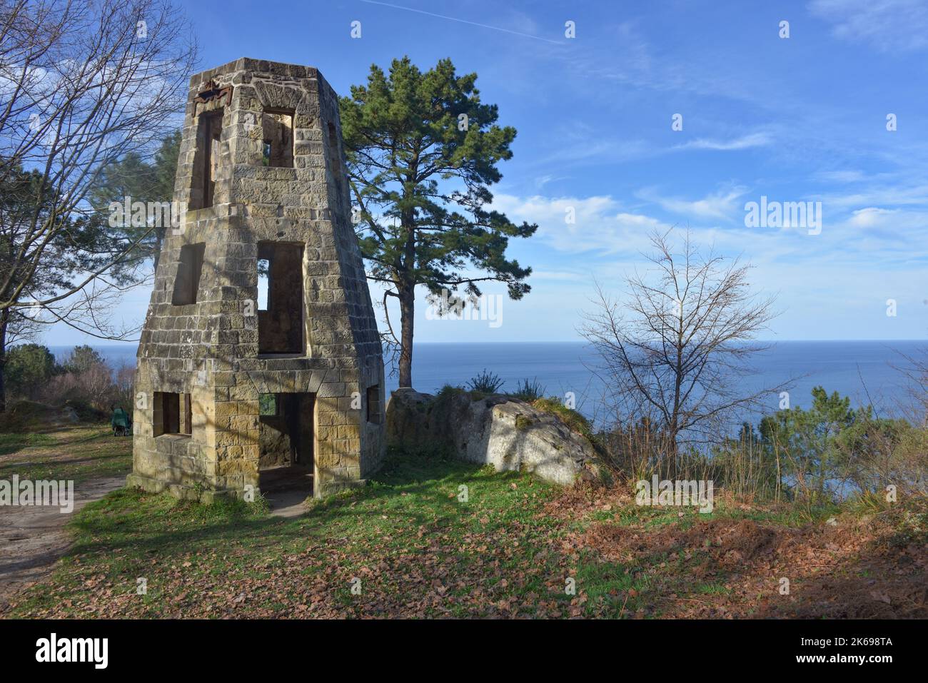 San Sebastian, Spain - Dec 26, 2021: Historic landmarks on the Monte ...