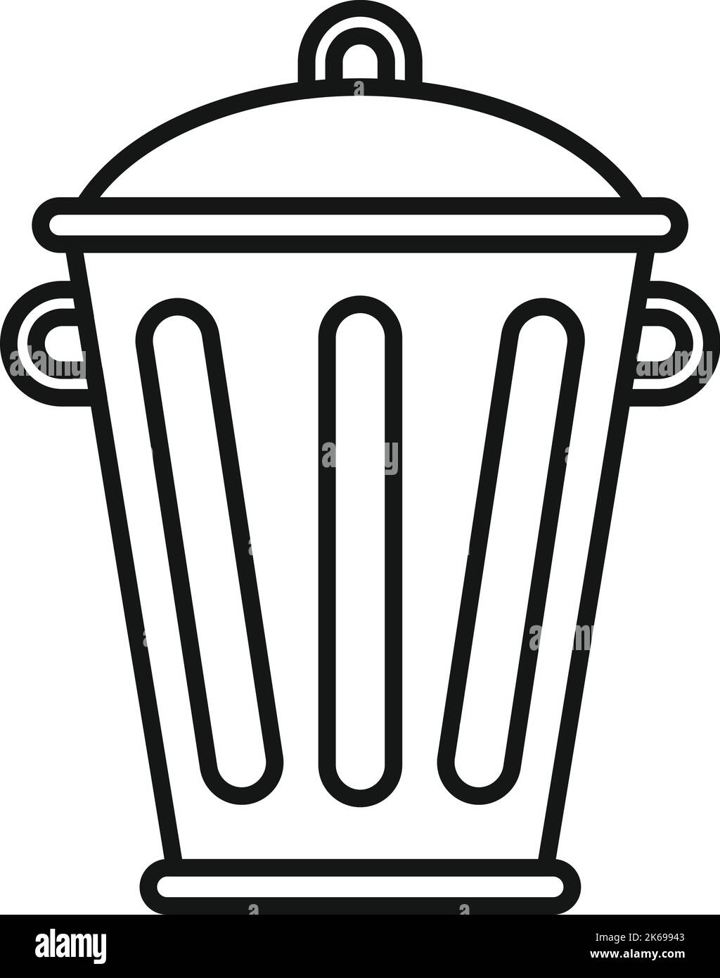 Steel recycle bin icon outline vector. Reduce trash. Ecology rubbish