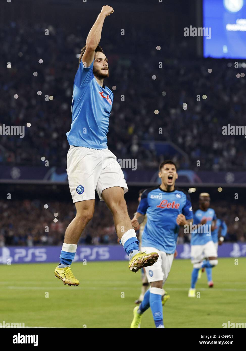 Naples, Italy. 12th Oct, 2022. NAPLES - Khvicha Kvaratskhelia of SSC