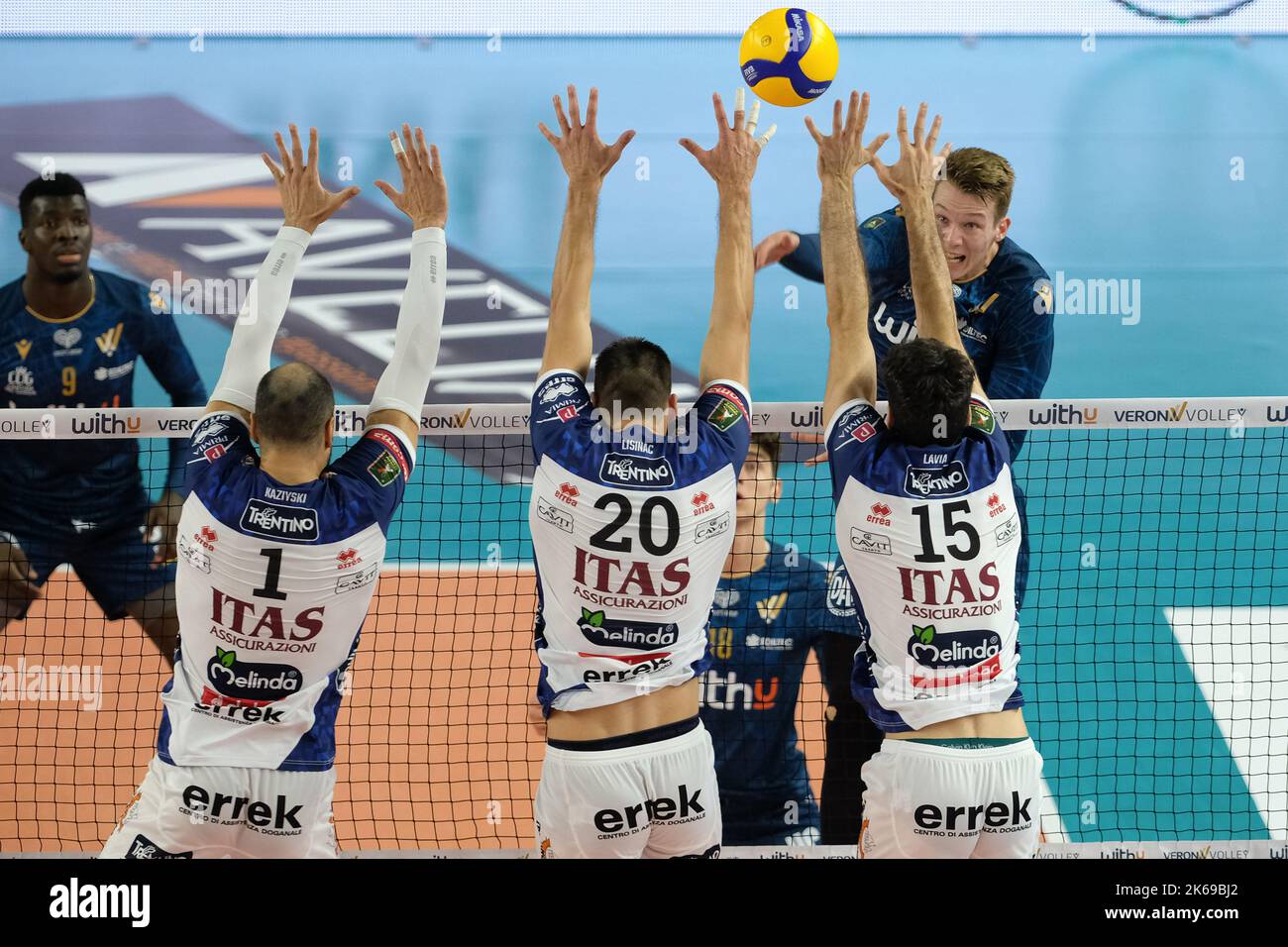 Verona, Italy. 8th October 2022. Italian Superlega Volleyball