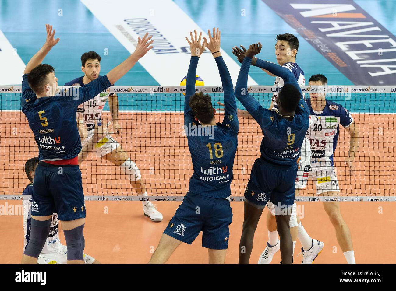 Verona, Italy. 8th October 2022. Italian Superlega Volleyball