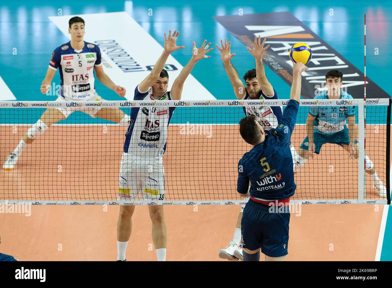 Verona, Italy. 8th October 2022. Italian Superlega Volleyball
