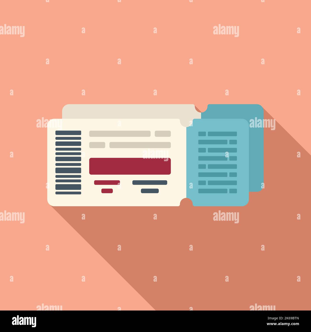 Class air ticket icon flat vector. Airline pass. Travel fly Stock ...