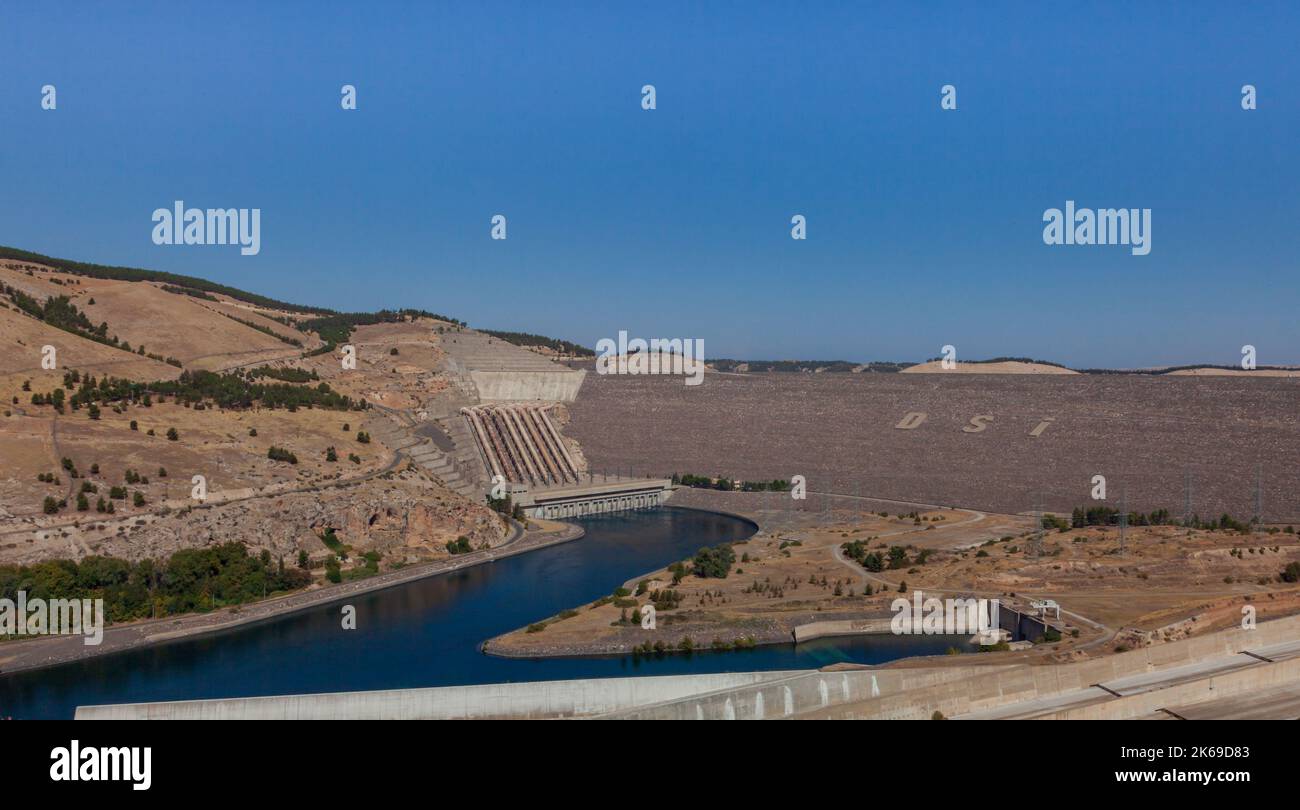 Bozova, Urfa, Turkey October 2022 Atatürk Dam was built on the