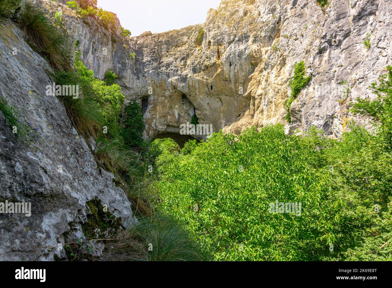 Prerasts of Vratna or Vratna Gates are three natural stone bridges on the Miroc mountain in Serbia Stock Photo