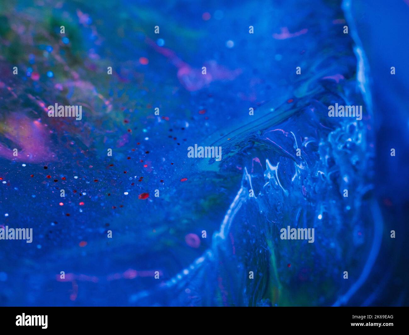 glitter sparkles blue defocused art background Stock Photo