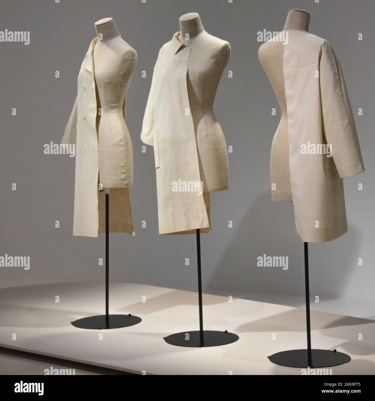 Getaria, Spain - 22 March, 2022: High fashion garments on display at the Balenciaga Museum, Getaria, Basque Country Stock Photo