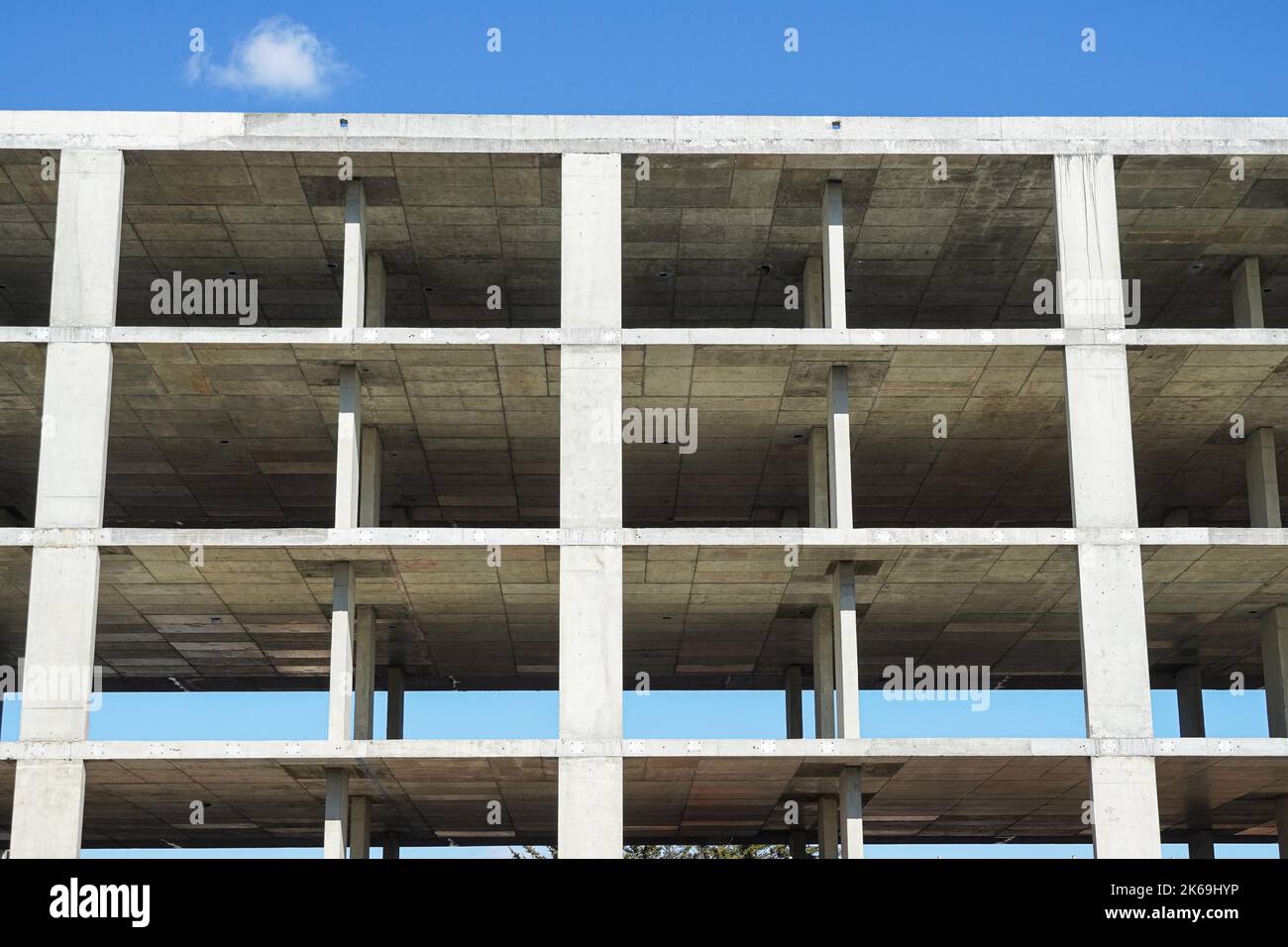 Concrete structure at construction site of a new apartment building, London England United Kingdom UK Stock Photo