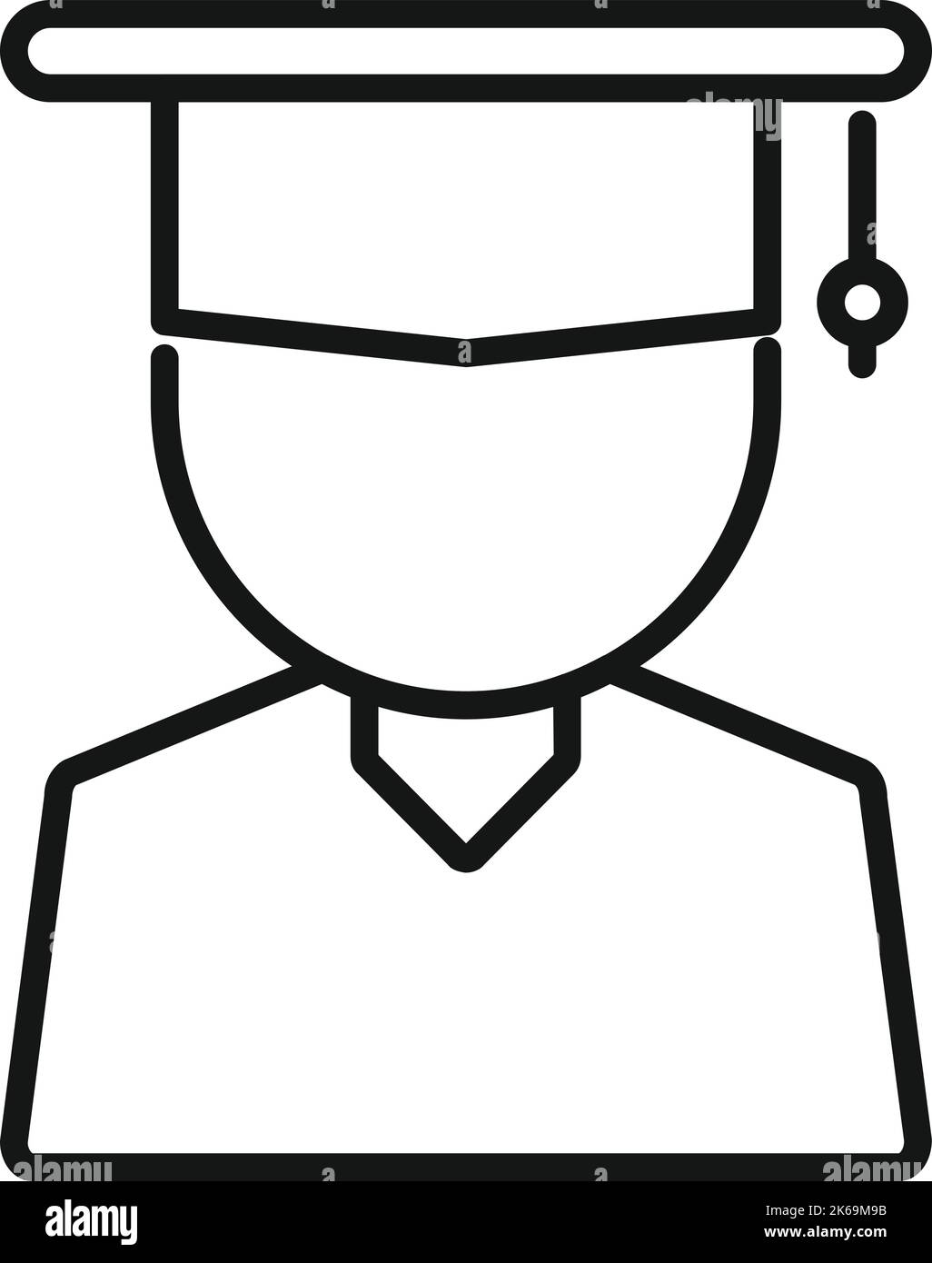 Student graduation icon outline vector online study success master