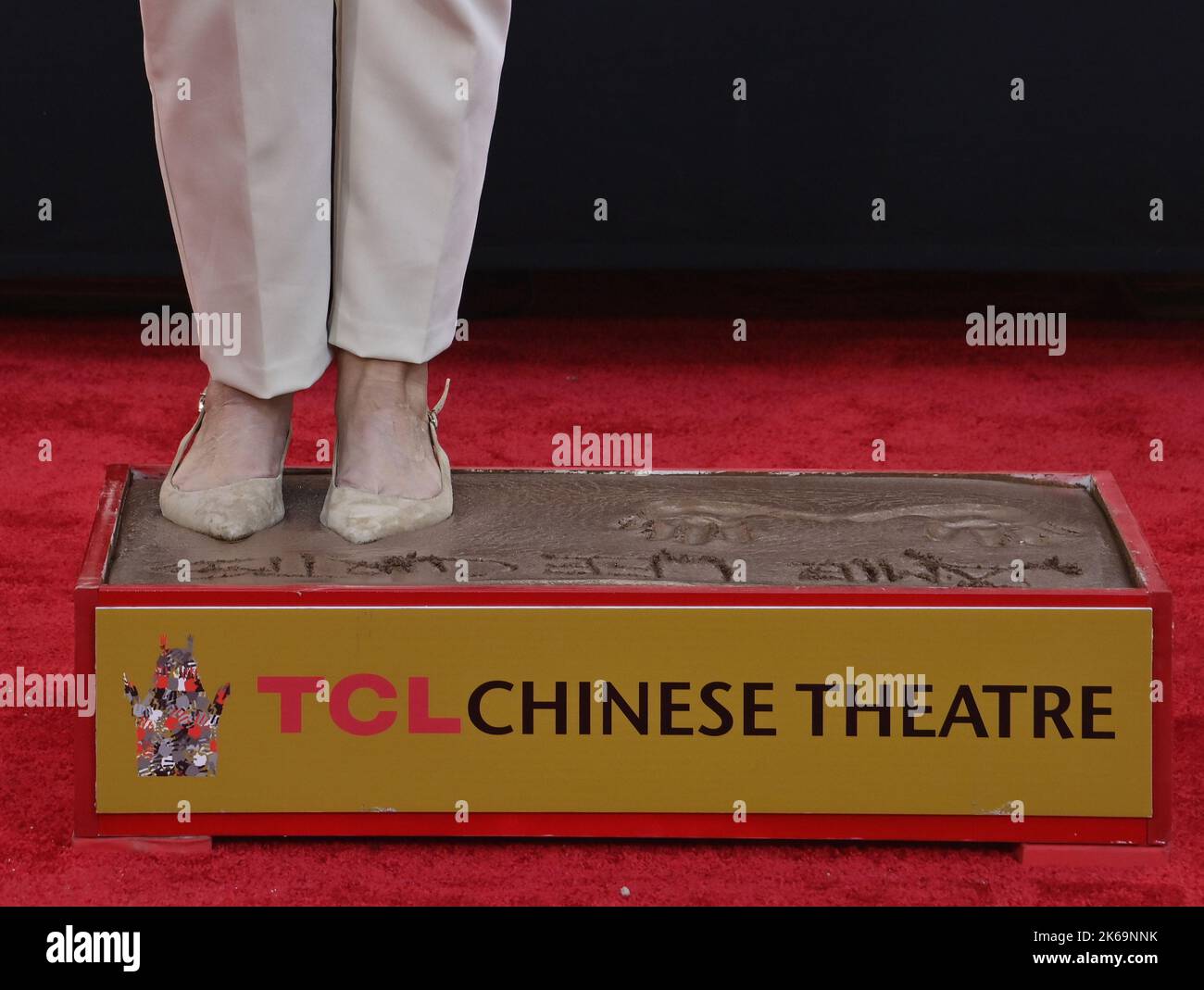 Los Angeles, United States. 12th Oct, 2022. Actress Jamie Lee Curtis participates in a hand and footprint ceremony immortalizing her in the forecourt of the TCL Chinese Theatre (formerly Grauman's) in the Hollywood section of Los Angeles on Wednesday, October 12, 2022. Photo by Jim Ruymen/UPI Credit: UPI/Alamy Live News Stock Photo
