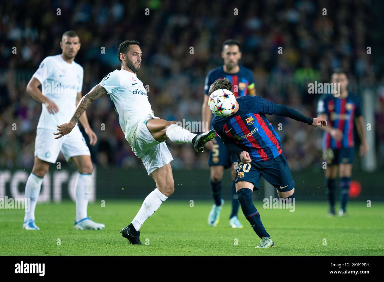 Barcelona, Spain, 12, October, 2022.  Spain-Football-Champions League FC Barcelona v Inter Milan.  Credit: Joan G/Alamy Live News Stock Photo