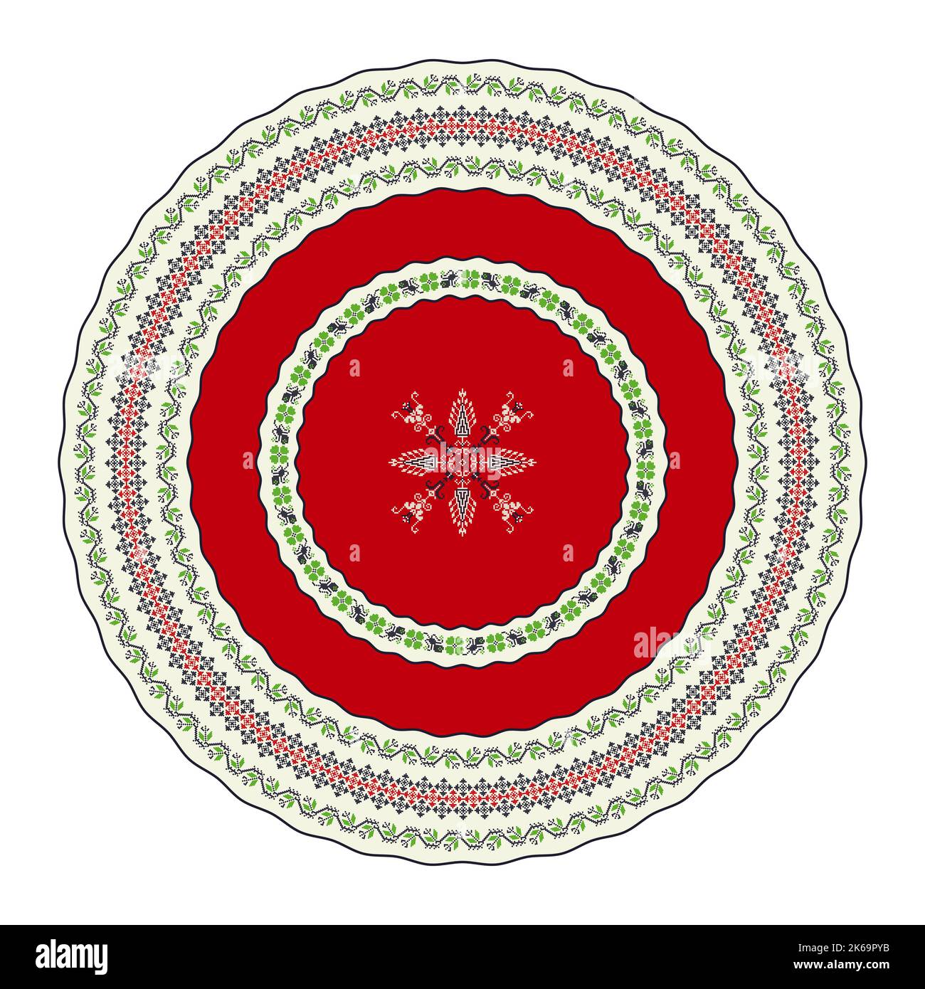Romanian round design element, vector illustration Stock Vector