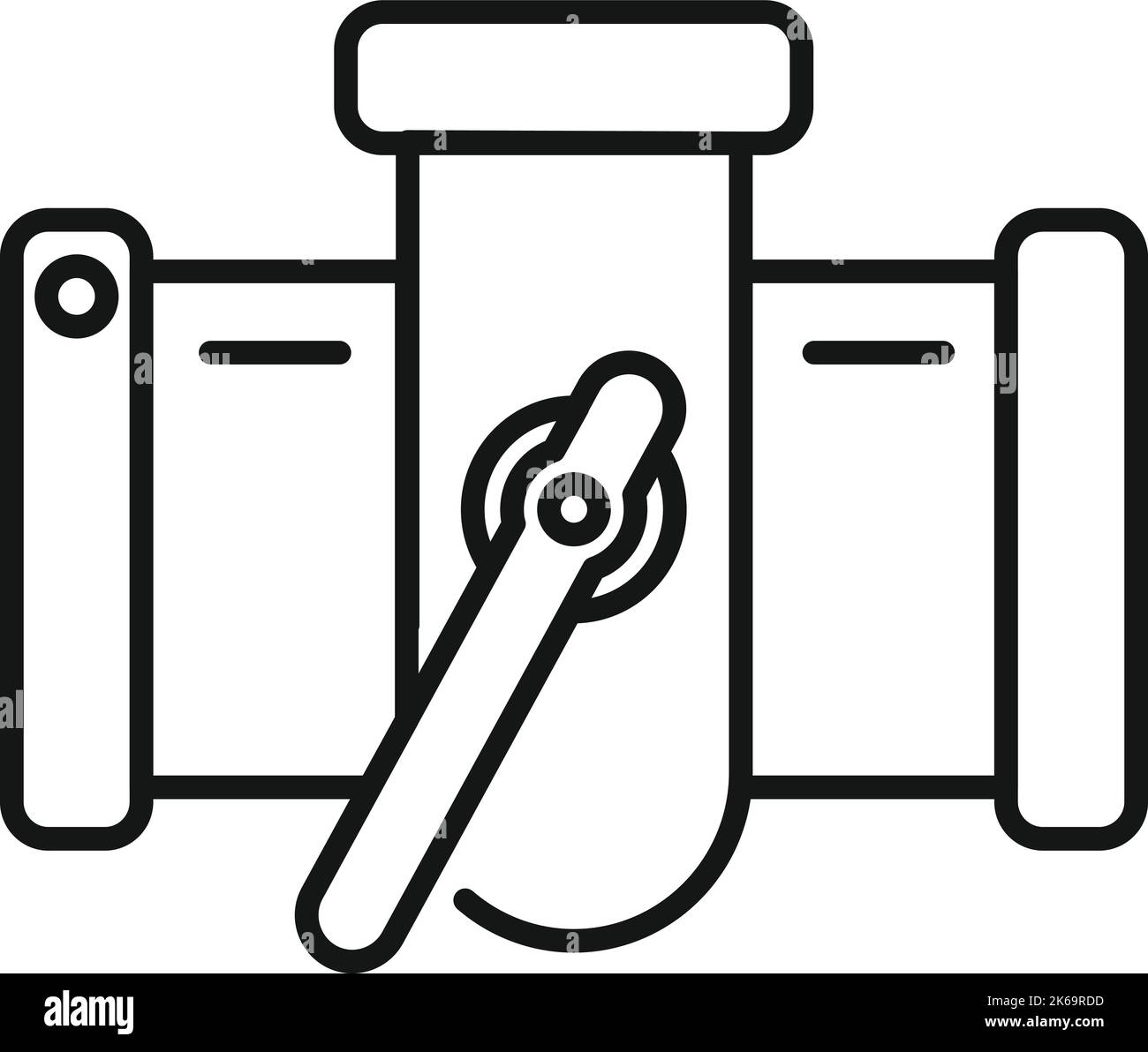 Pipe connector tap icon outline vector. Steel system. Metal pipeline ...