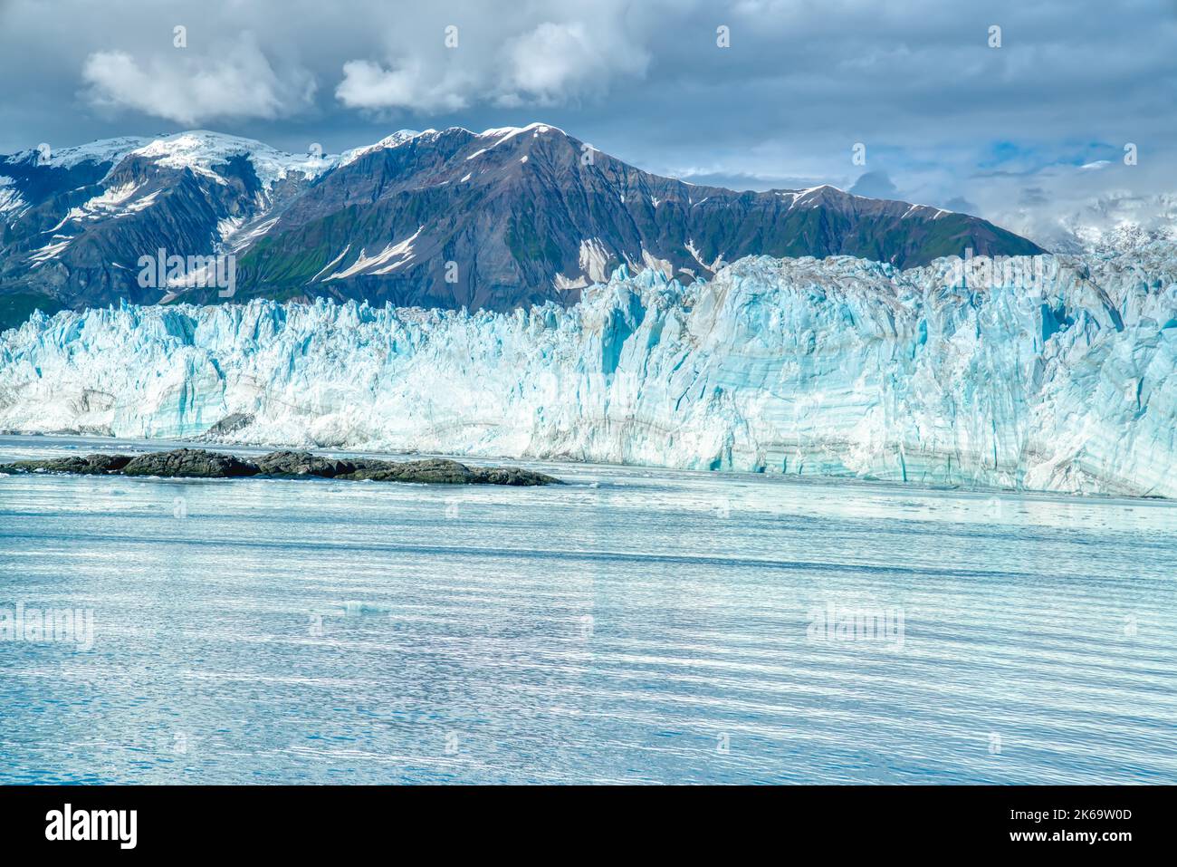 Terminus of Hubbard Glacier in Disenchantment Bay, Alaska Stock Photo