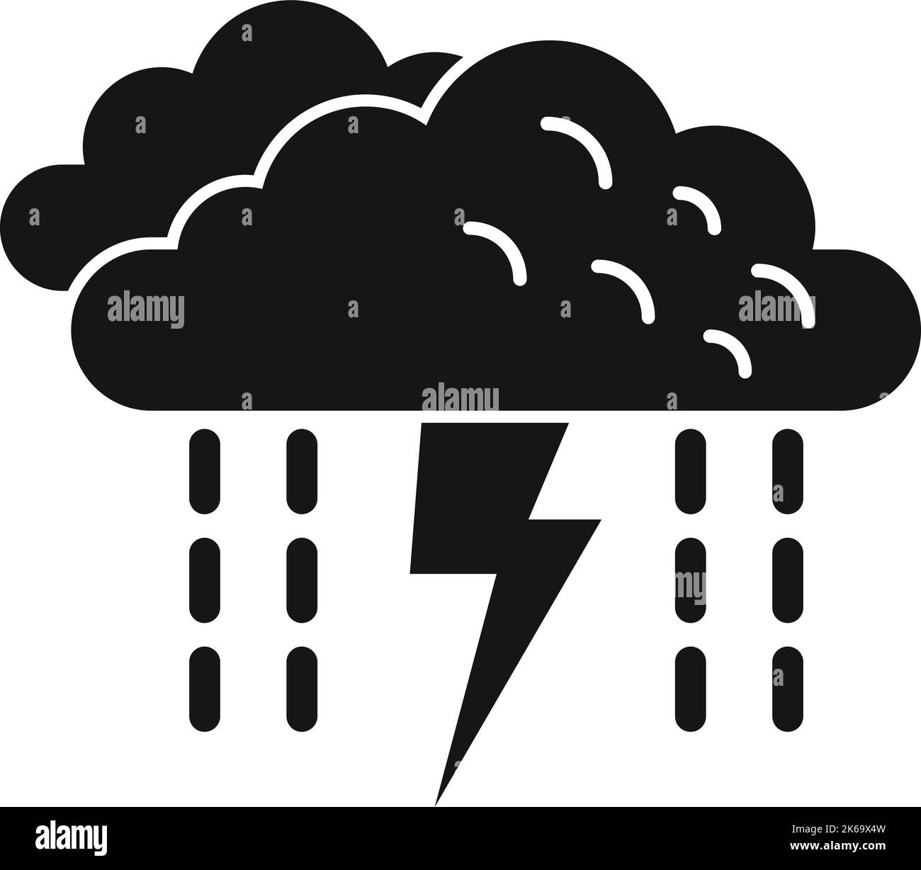 Rain thunderstorm icon simple vector. Cloud forecast. Day sky Stock ...