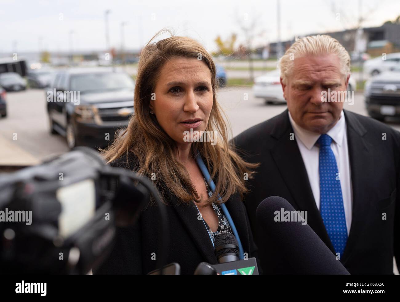 Ontario MP for York-Simcoe Caroline Mulroney and Premier Doug Ford ...