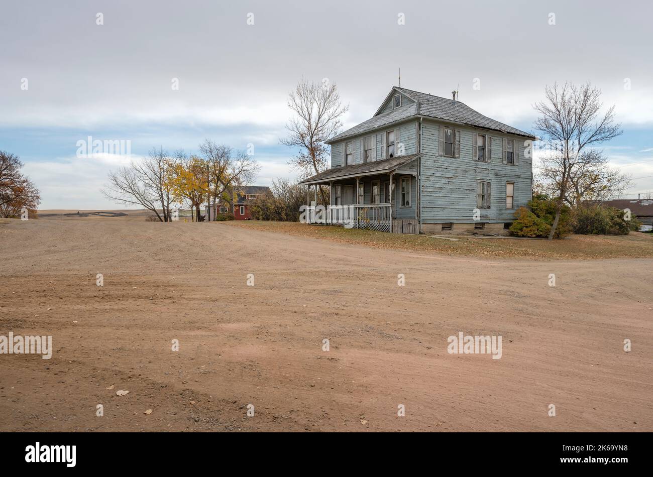 Abandoned house in the village of Rowley, Alberta Stock Photo