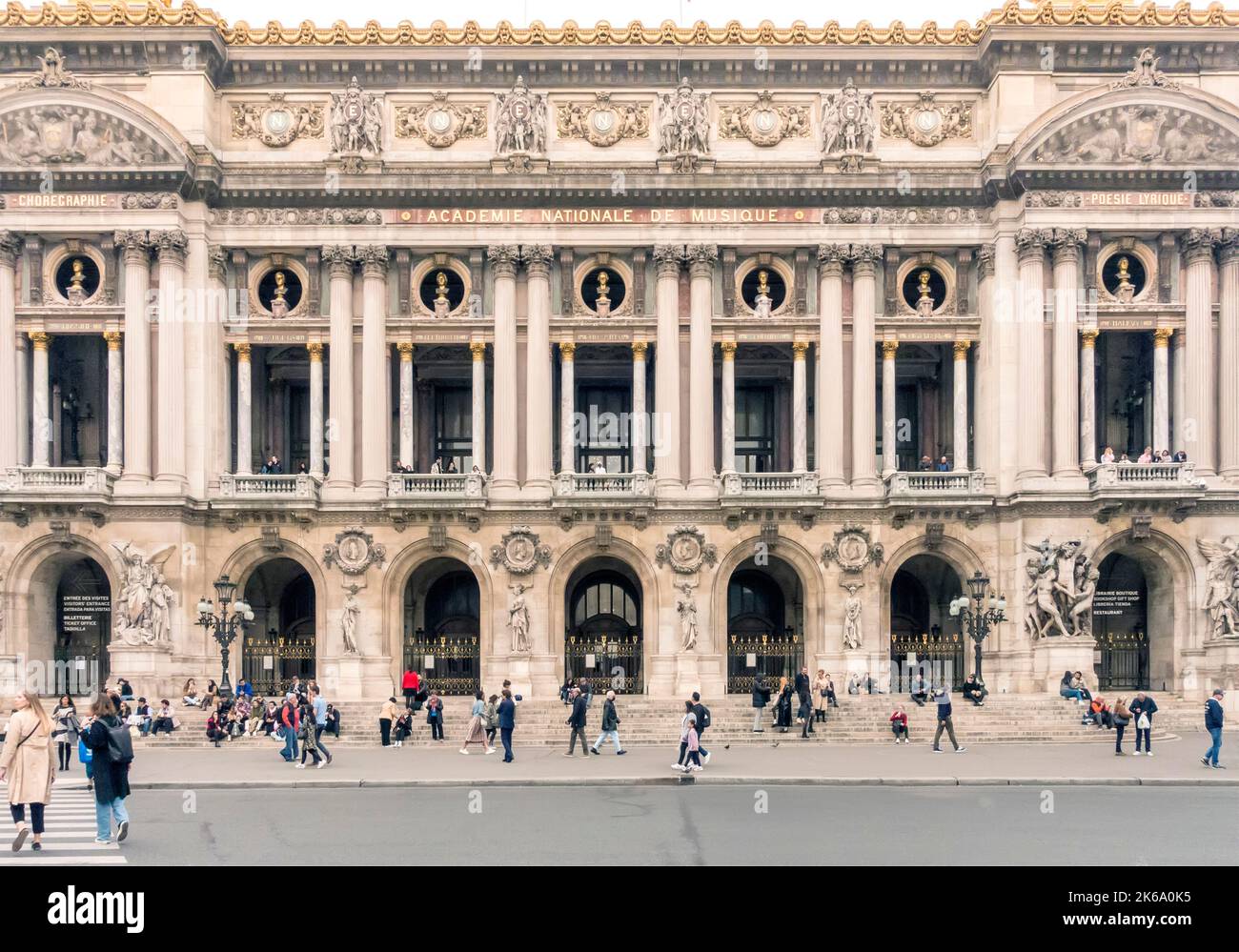 Exterior front of Palais Garnier, Opera House, Paris, France Stock Photo