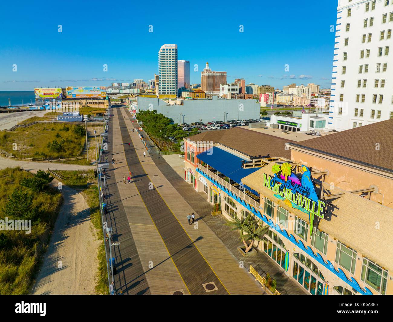 Aerial view of Margaritaville Restaurant at Boardwalk in Atlantic City