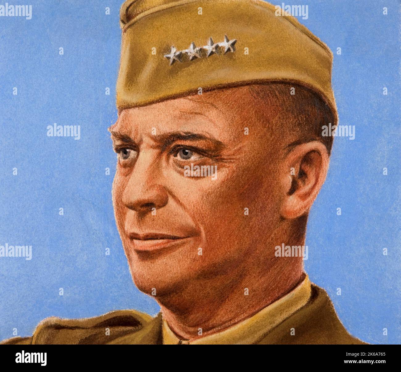 Military portrait of Dwight D. Eisenhower. Stock Photo