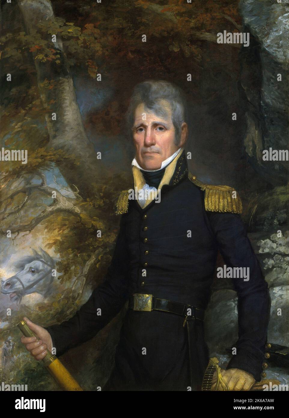 Portrait of General Andrew Jackson in military uniform, by John Wesley Jarvis. Stock Photo