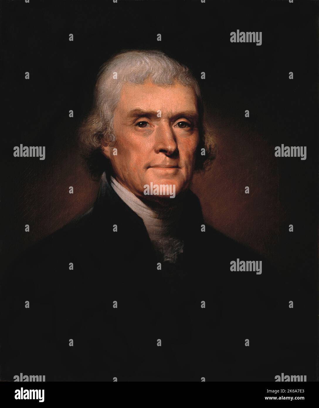 19th century painting of President Thomas Jefferson. Stock Photo
