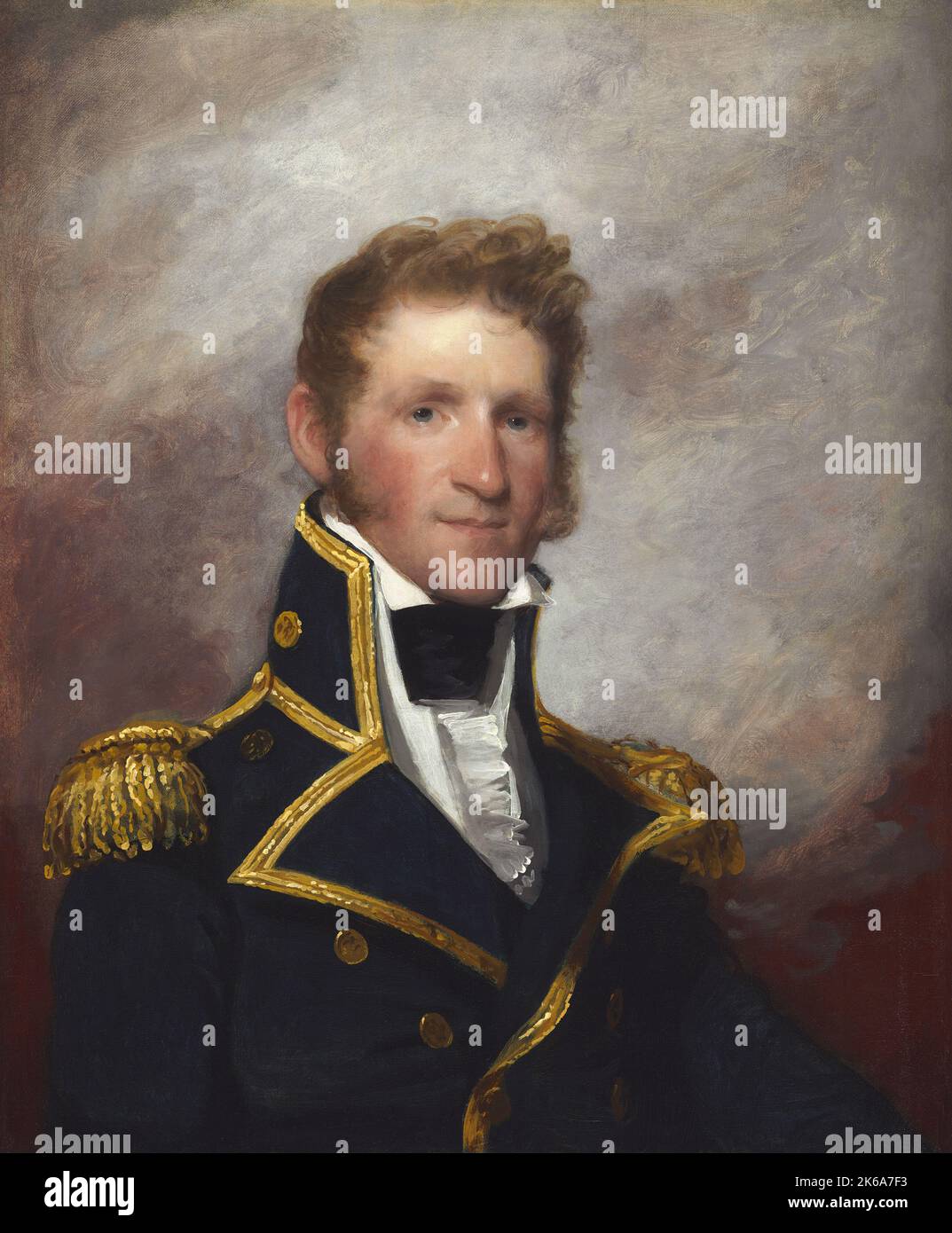 19th century painting of Commodore Thomas Macdonough, an early 19th century naval officer. Stock Photo