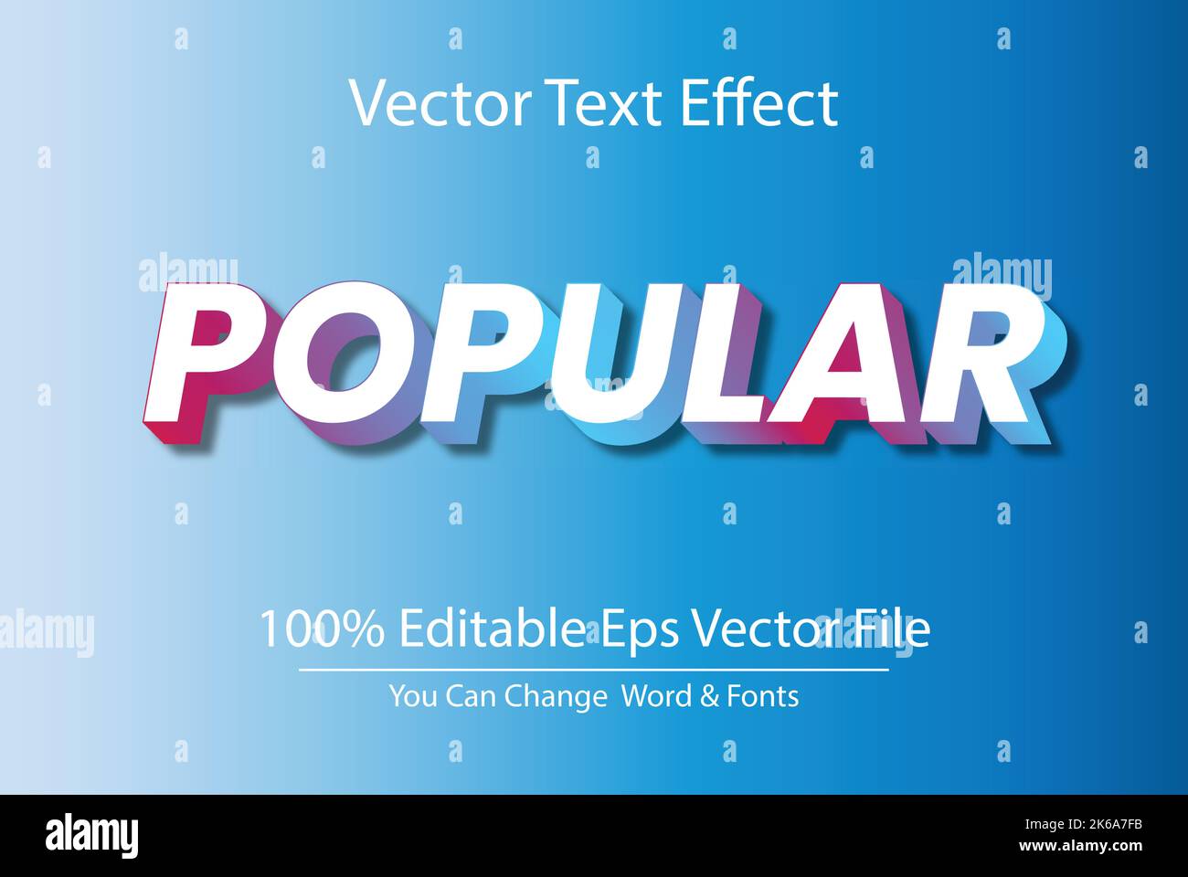 popular 3d text effect vector design Stock Vector
