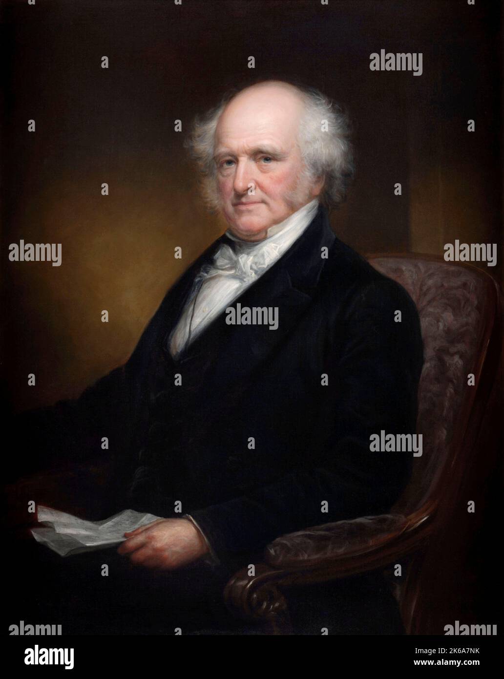 19th century painting of Martin Van Buren, 8th U.S. President. Stock Photo