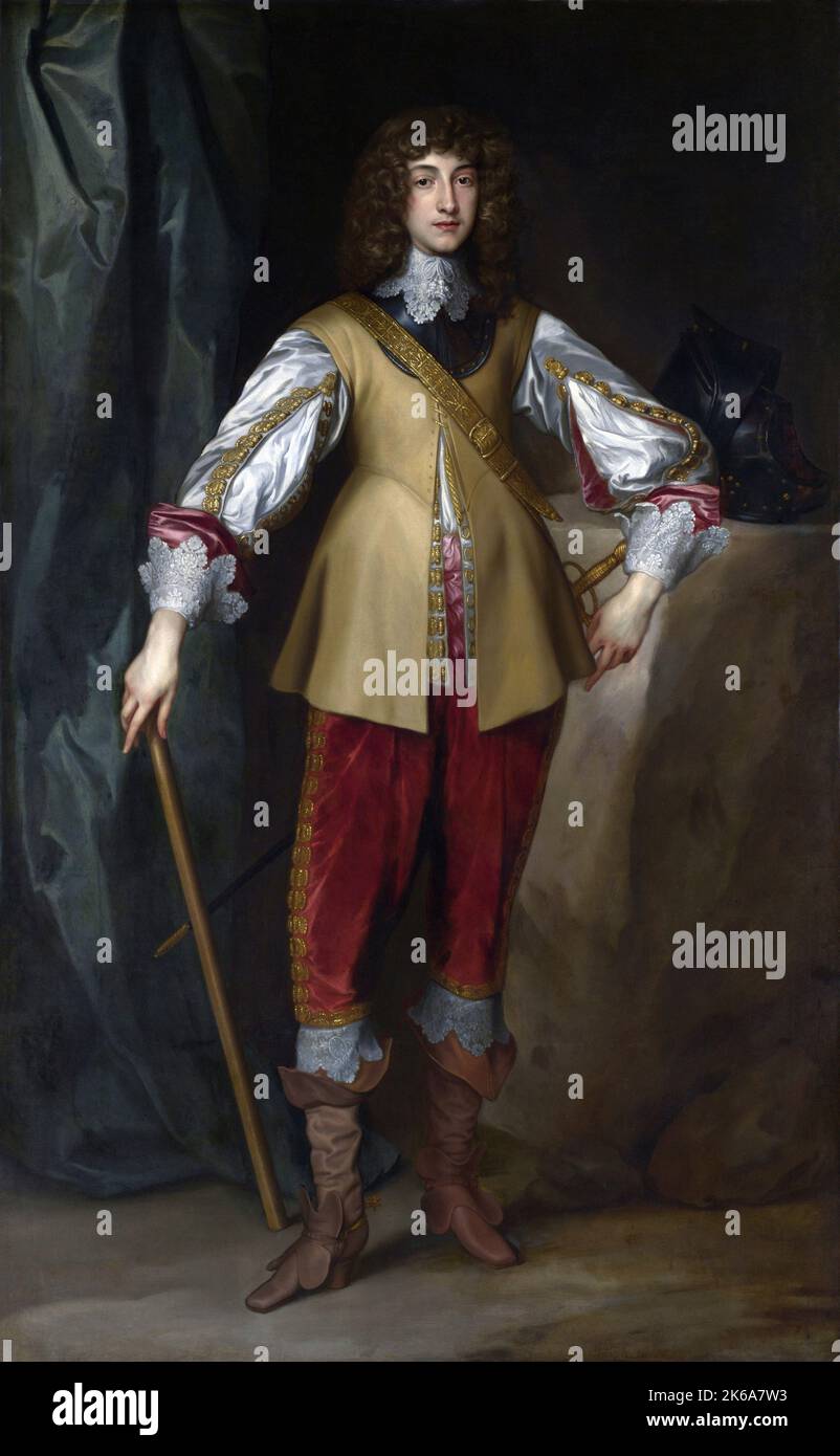 17th century painting of Prince Rupert, Count Palatine of the Rhine. Stock Photo