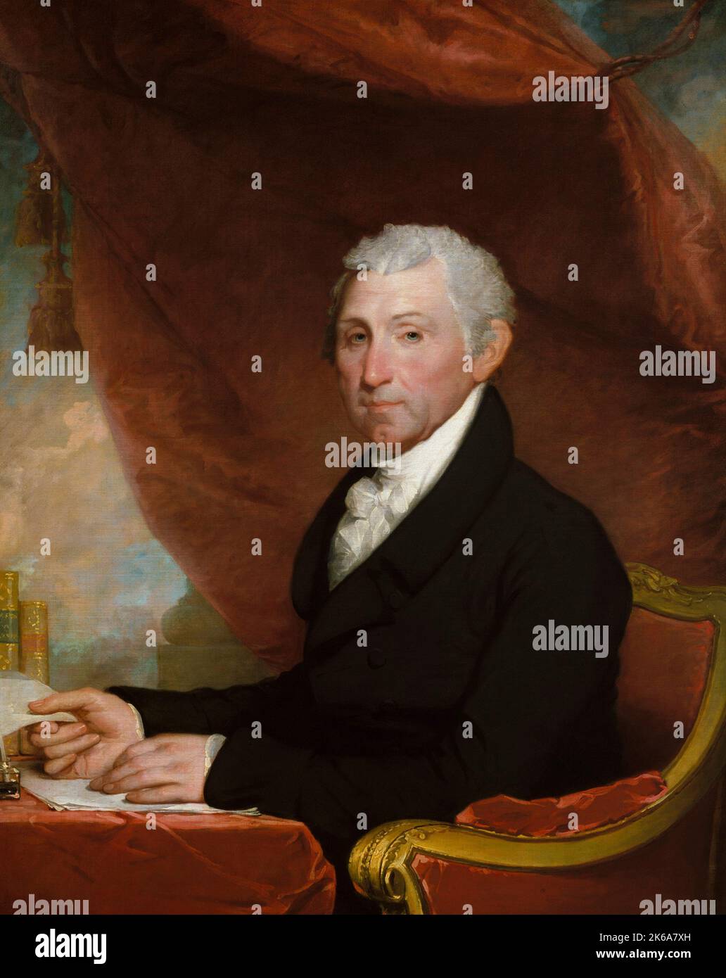 19th century painting of James Monroe. Stock Photo