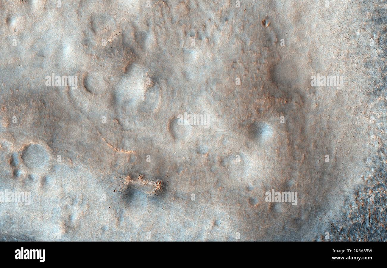 Possible mud volcanoes on Mars. Stock Photo