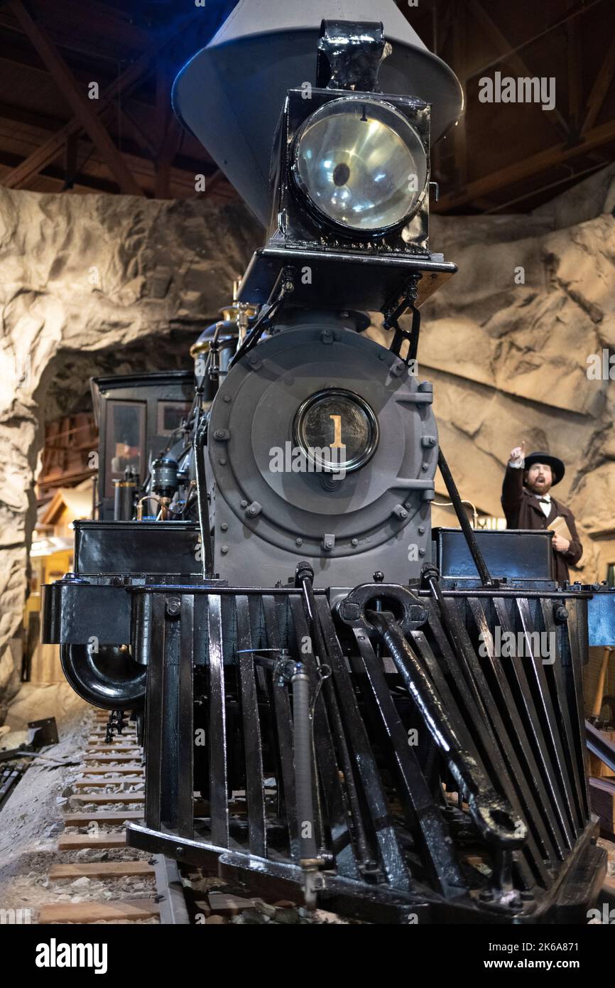 Central Pacific Railroad locomotive built by Richard Norris & Sons in Philadelphia. Finished in 1862. It is named after California's governor, 'Gov. S Stock Photo