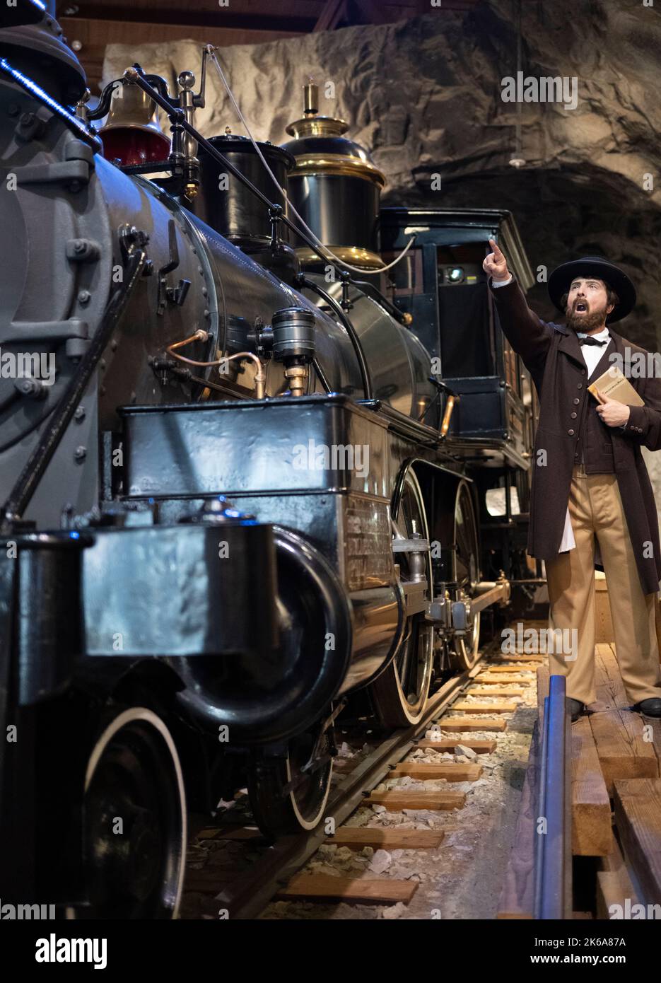 Central Pacific Railroad locomotive built by Richard Norris & Sons in Philadelphia. Finished in 1862. It is named after California's governor, 'Gov. S Stock Photo