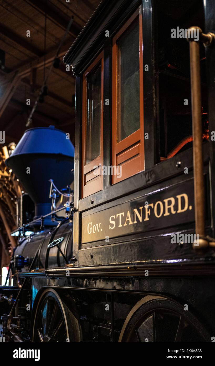 Central Pacific Railroad locomotive built by Richard Norris & Sons in Philadelphia. Finished in 1862. It is named after California's governor, 'Gov. S Stock Photo