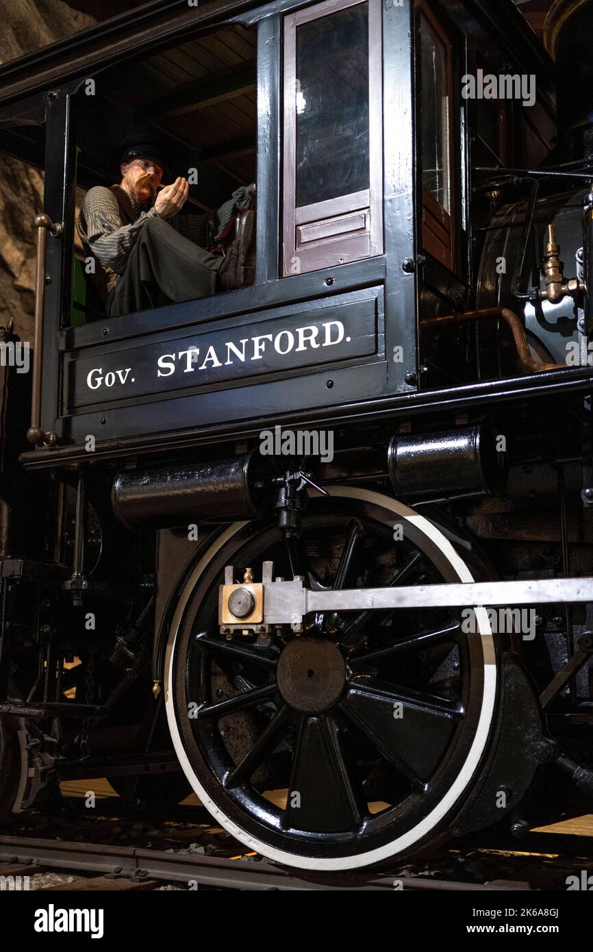 Central Pacific Railroad locomotive built by Richard Norris & Sons in Philadelphia. Finished in 1862. It is named after California's governor, 'Gov. S Stock Photo