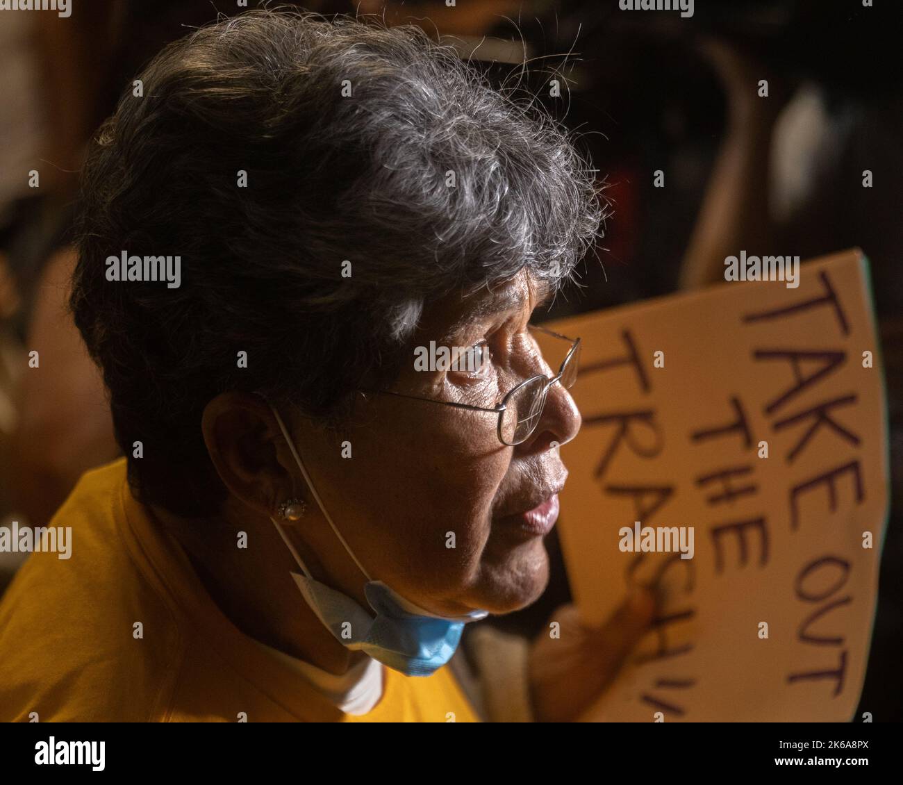 Los Angeles, California - October 11, 2022- Angry protesters attended a ...