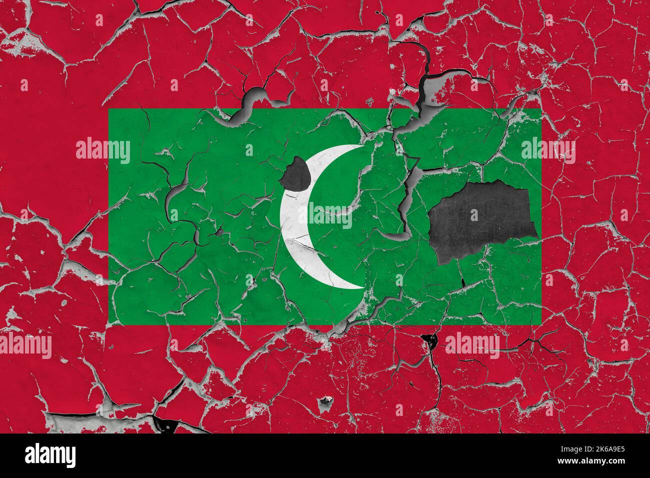 3D Flag of Maldives on an old stone wall background Stock Photo - Alamy