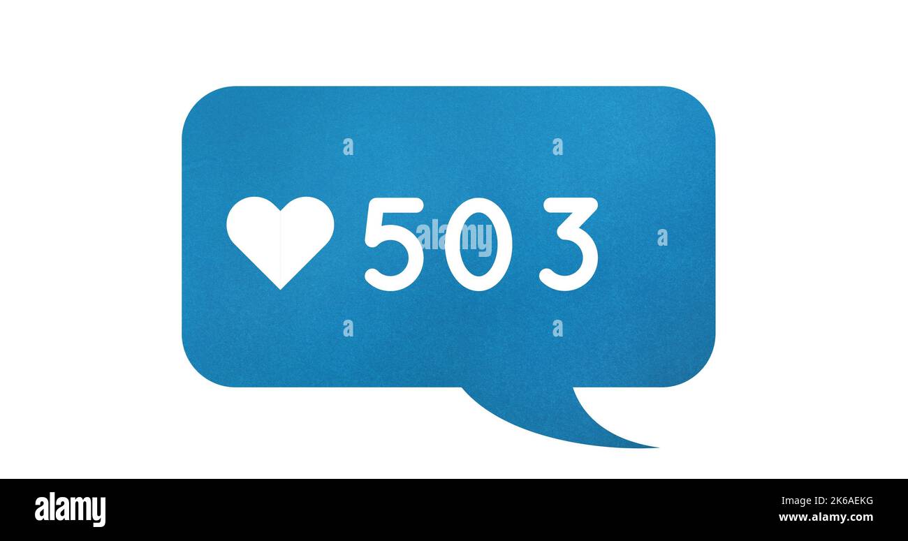 Image of 503 likes over white background. Social media, communication ...