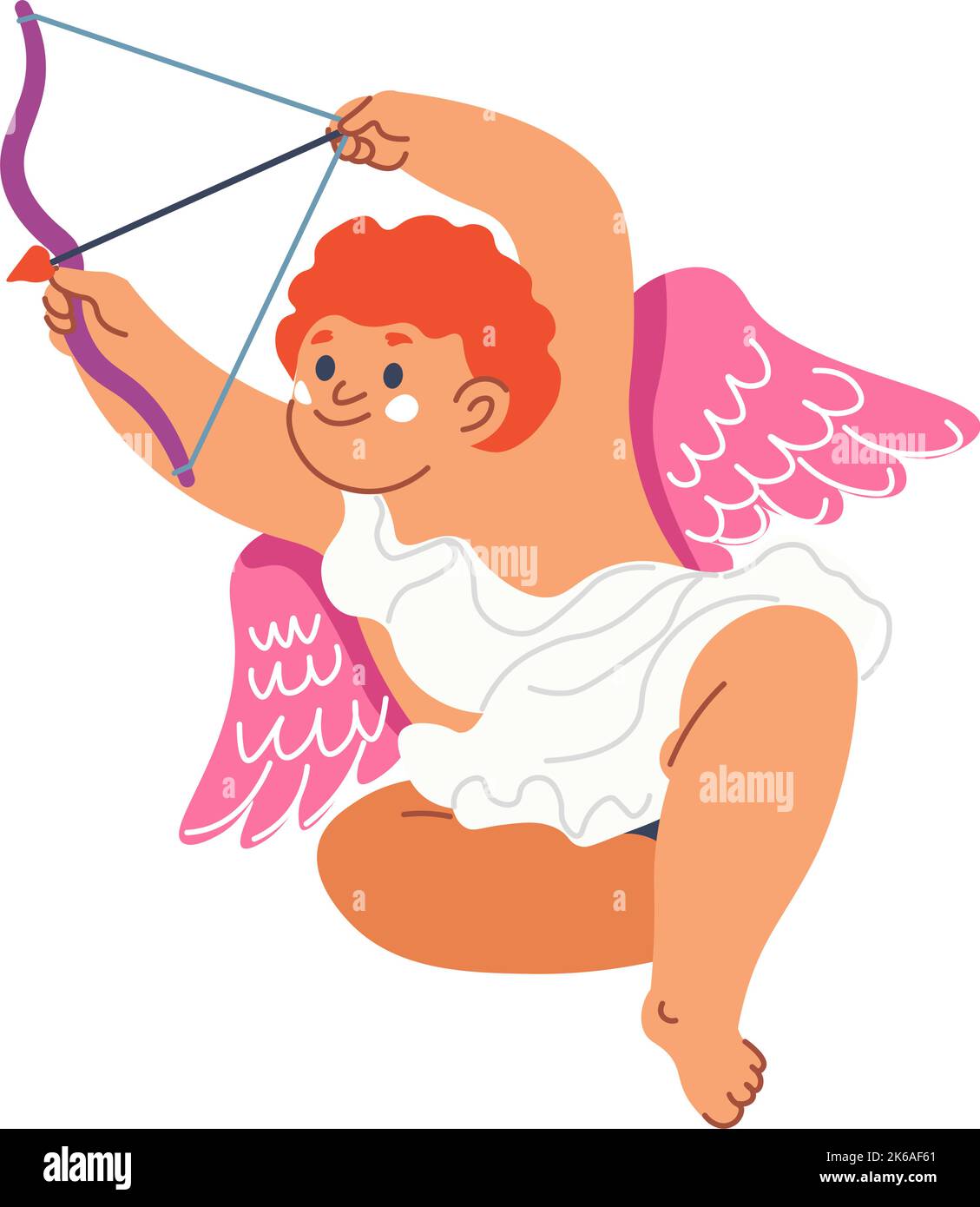 Cupid boy with bow and arrows shooting vector Stock Vector Image & Art