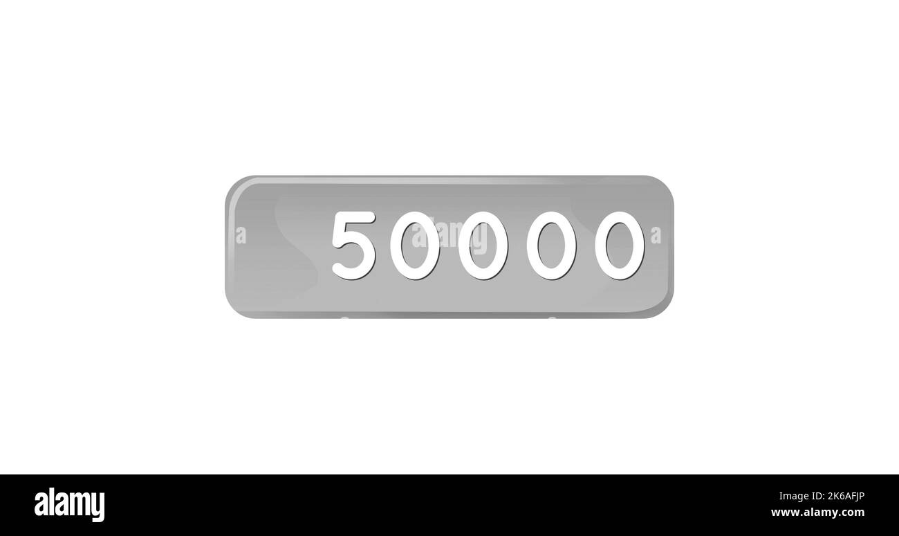 Image of 50000 notifications on white background. Social media ...