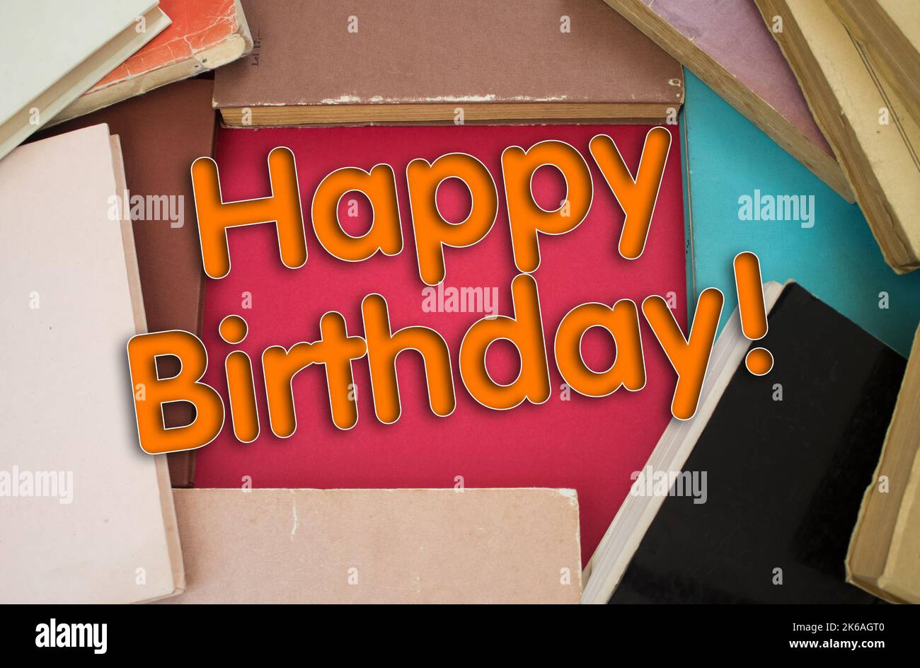Happy Birthday word in opened book with vintage, natural patterns old ...