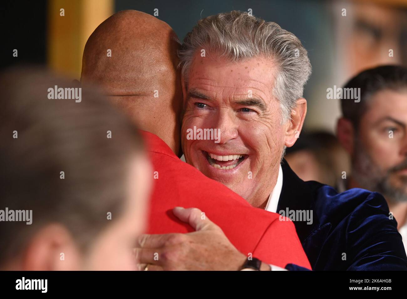 New York, USA. 12th Oct, 2022. Actor Pierce Brosnan attends the “Black Adam” premiere in Times Square, New York, NY, October 12, 2022. (Photo by Anthony Behar/Sipa USA) Credit: Sipa USA/Alamy Live News Stock Photo