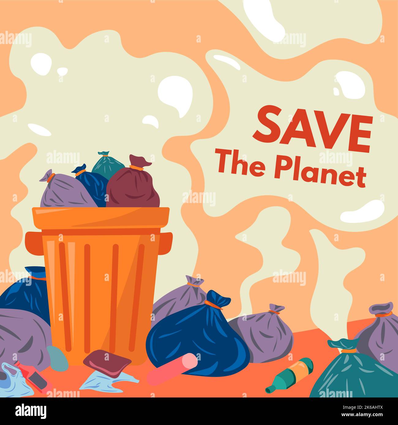 Save pollution and waste on landfills Stock Vector Image & Art
