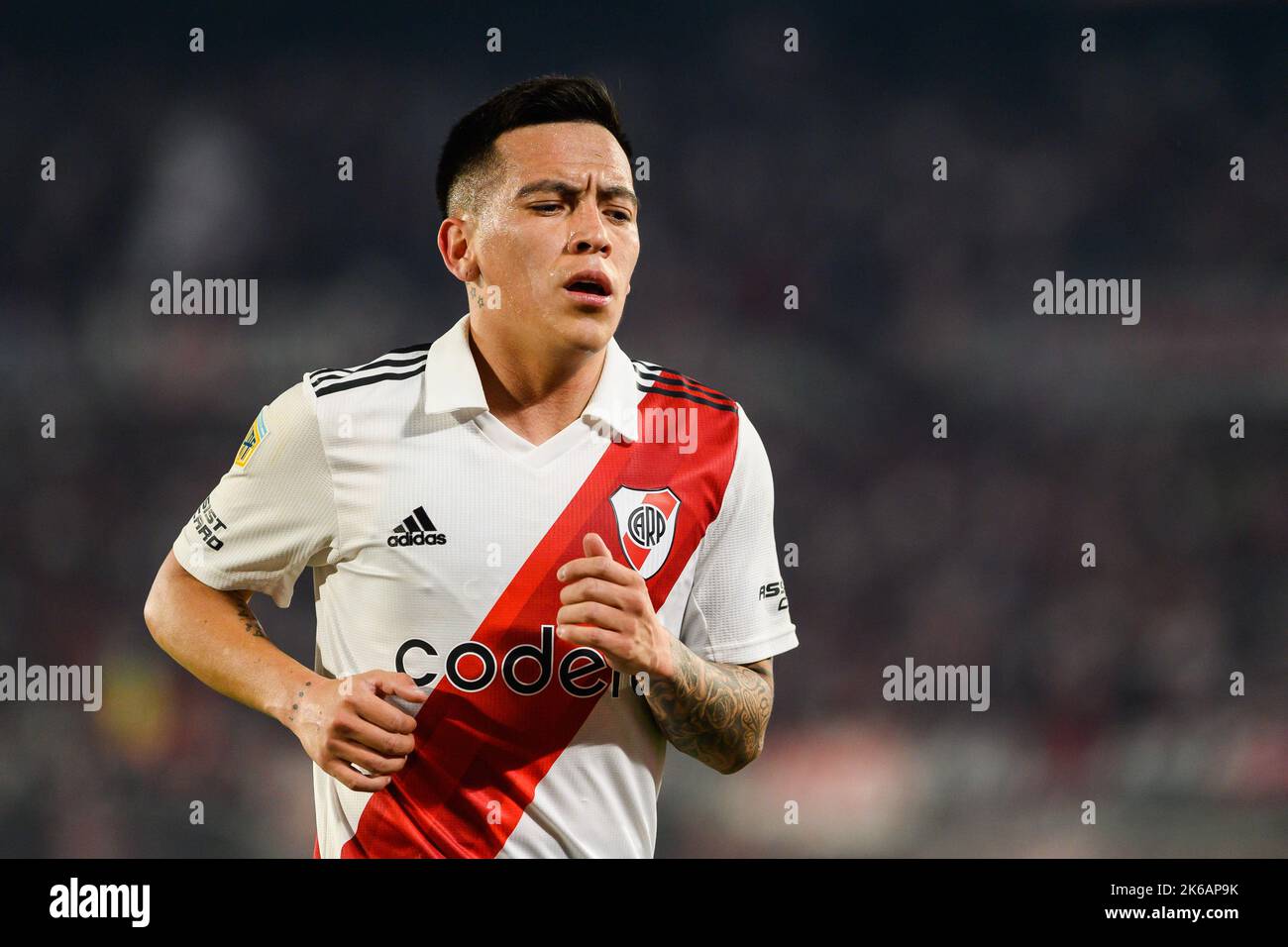 Buenos Aires, Argentina. 12th Oct, 2022. Esequiel Barco of River Plate seen during the Liga Profesional 2022 match between River Plate and Platense at Estadio Monumental Antonio Vespucio Liberti. Final score; River Plate 2:1 Platense. (Photo by Manuel Cortina/SOPA Images/Sipa USA) Credit: Sipa USA/Alamy Live News Stock Photo